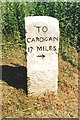 Old Milestone by the A487, south of Penrhiwlas, Llanarth parish