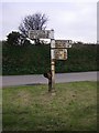 SW7433 : Old Direction Sign - Signpost at Longdowns junction by Milestone Society