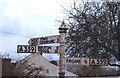 Old Direction Sign - Signpost by the A359, Station Road, Wanstrow