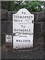 Old Milestone by the A6033, Rochdale Road, Knowl Wood
