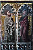TM3973 : Bramfield, St. Andrew's Church: The beautiful medieval screen (detail) 2 by Michael Garlick