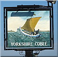 Sign for the Yorkshire Coble public house, Redcar