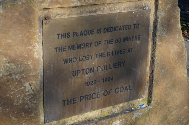 Memorial to the men of Upton Colliery
