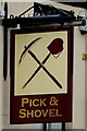 Pick & Shovel pub name sign, Treforest