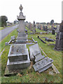 Broken grave in Cefn Golau cemetery