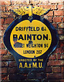 Old AA and Motor Union sign on Church Street, Bainton