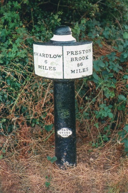 Old milemarker by the Trent & Mersey... © Milestone Society cc-by-sa/2. ...