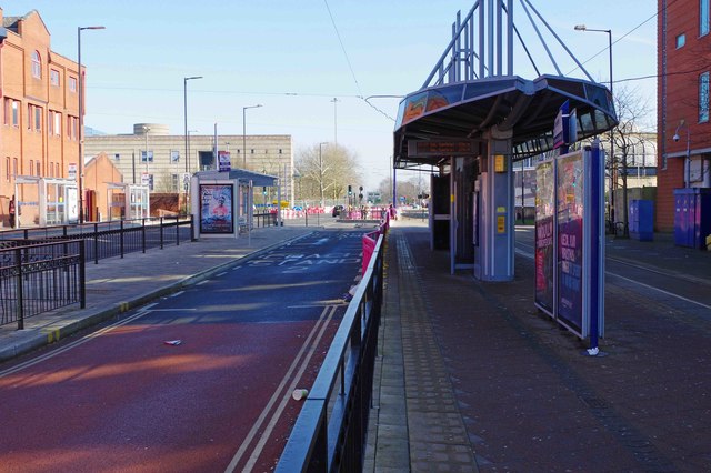 Coach stand and St. George's Tram Stop, Bilston Street, Wolverhampton