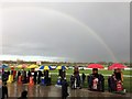 TF9228 : Rainbow at Fakenham Racecourse in Norfolk by Richard Humphrey