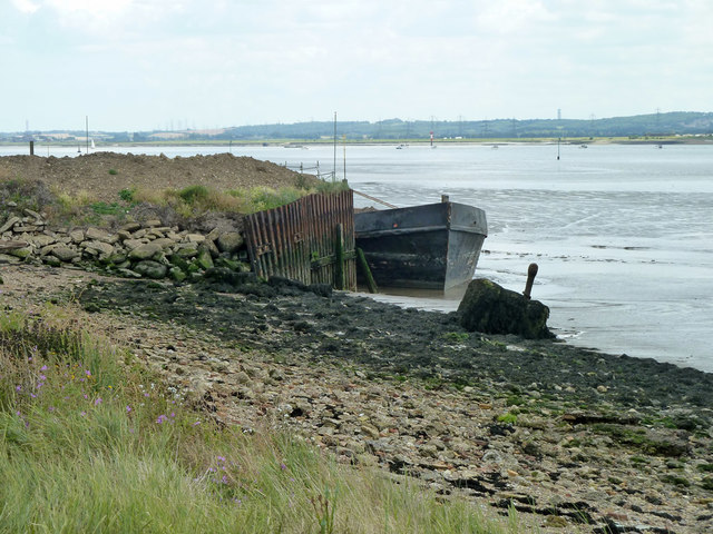 Barge at wharf, East Tilbury Marshes © Robin Webster cc-by-sa/2.0 ...