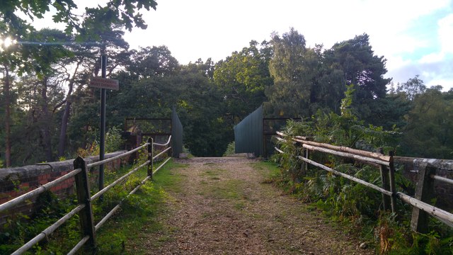 Ramp to railway bridge leading to Woodfidley and Denny Lodge Inclosure, New Forest