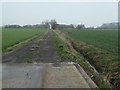 Track and public footpath to Moss House Farm