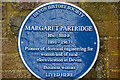 Willand : Margaret Partridge Blue Plaque