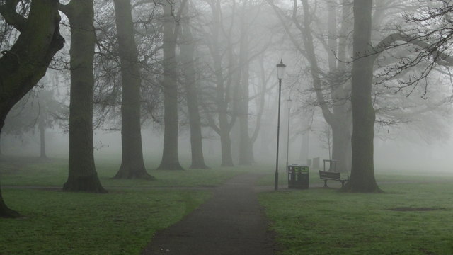 Pershore - Abbey Park in the fog