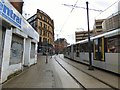 Tramlines into Shude Hill