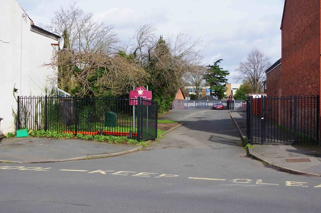 Entrance drive to St. Ambrose Catholic Primary School, Leswell Street, Kidderminster, Worcs