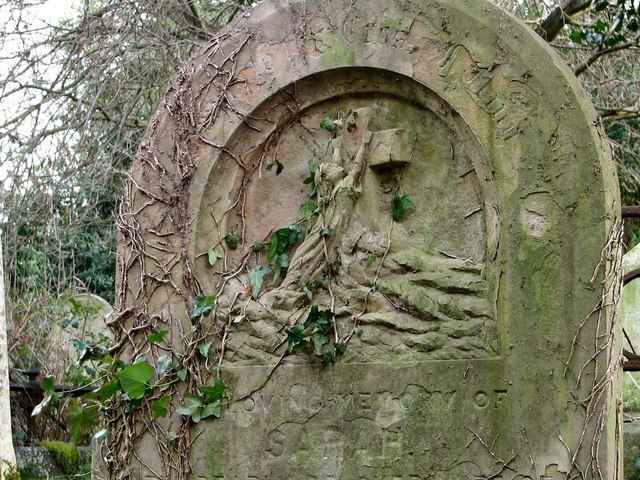 Gravestone symbolism (Grieving woman)