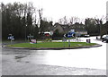 Roundabout at an intersection in Cwmbran Drive, Cwmbran