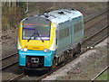 Transport for Wales train, Class 175, No. 175004 approaching Shrewsbury