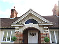 Pediment over number 2 Memorial Cottages.