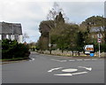 Mini-roundabout in the centre of Prestbury