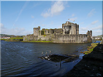 ST1586 : Caerphilly Castle Moat by Chris Gunns