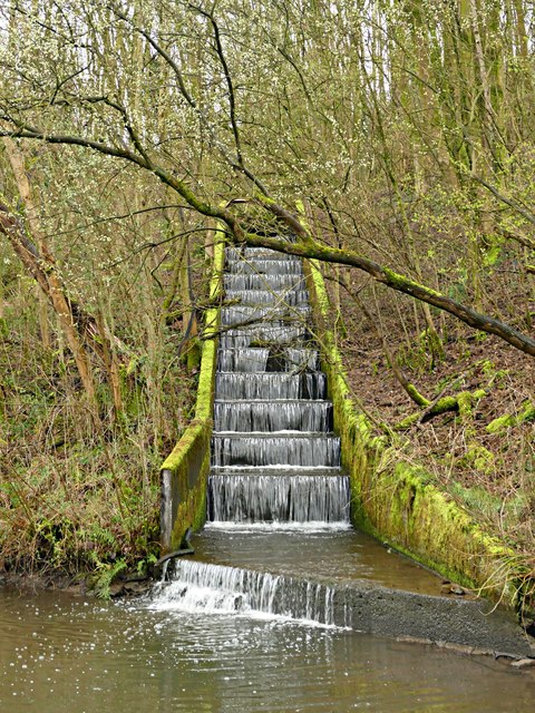 Stepped water inlet to the Huddersfield Narrow Canal