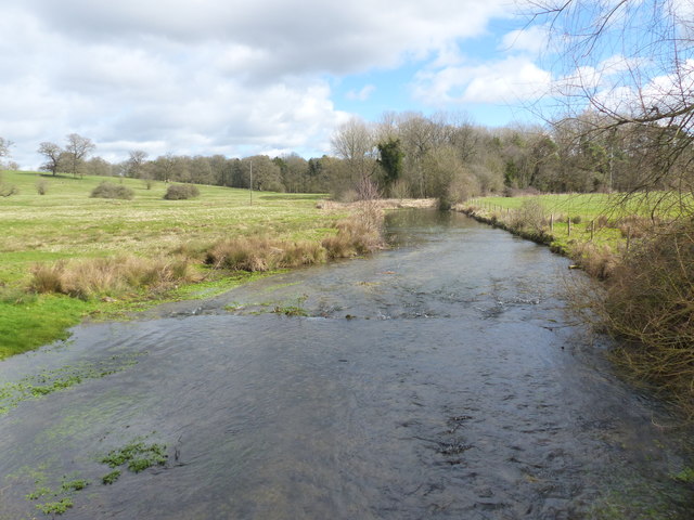 The Sherborne Brook from the bridge north of Sherborne