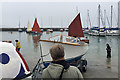 SY3391 : Waiting to launch, Boat Building Academy Launch Day, Lyme Regis harbour by Robin Stott