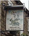 Sign for the George & Dragon, Charlesworth