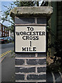 Replica Mileplate, B4206, Malvern Road, Worcester