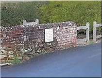 SU5828 : Old Bridge Marker on bridge off School Road, Cheriton by Milestone Society