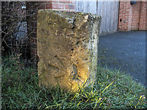 SO9747 : Old Milestone by Evesham Road, Upper Moor, Wyre Piddle by Milestone Society