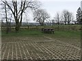 Picnic benches in the reservoir car park