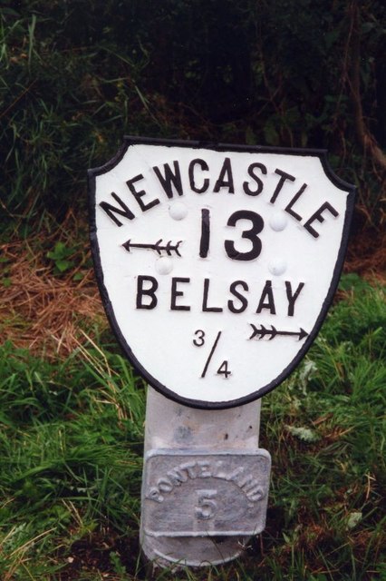Old Milepost, south-east of Belsay, A696