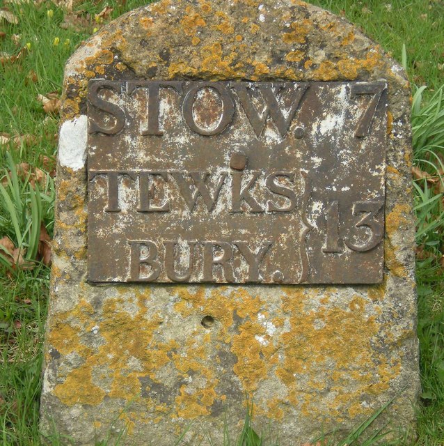 Old Milestone by the B4077, Ford village, Temple Guiting
