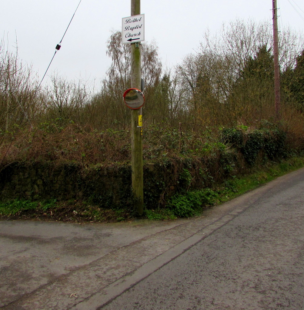 Visibility mirror, Pentre-Poeth Road,... © Jaggery cc-by-sa/2.0 ...