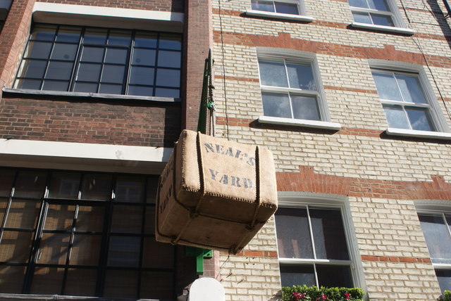 View of the Neal's Yard sign on Monmouth Street