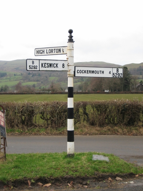 Old Direction Sign - Signpost by the B5292, High Lorton