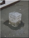 TR1760 : Old Milestone by High Street, Sturry, Swan Inn forecourt by C Woodward