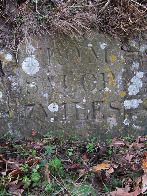 Old Milestone near Harnage House, Cound... © A Reade/J Higgins ...