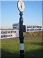 Direction Sign - Signpost by Bookers Lane, Earnley