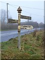 Direction Sign - Signpost by the B3092, West Woodlands