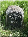 Old Milestone by the A268, Rye Road Hill, Playden