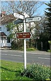 SU3809 : Direction Sign - Signpost by Hythe Road, Marchwood by Milestone Society