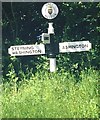 Direction Sign - Signpost by Water Lane, Wiston parish