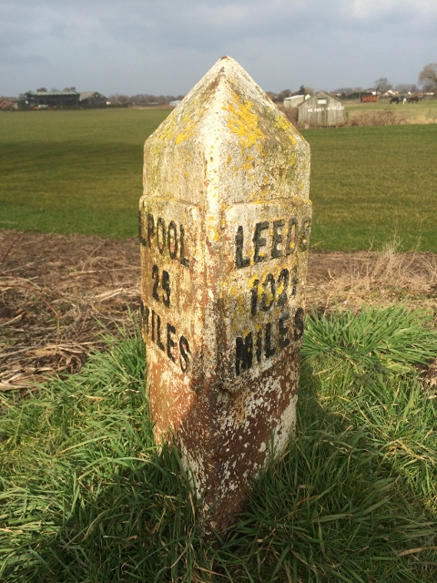 Old milemarker by the Leeds & Liverpool Canal