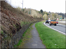 NS3972 : Footpath by the A8 dual carriageway by Thomas Nugent
