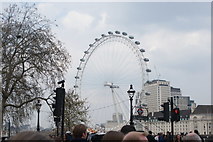 TQ3079 : View of the London Eye from Westminster Bridge Road by Robert Lamb