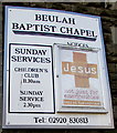 Beulah Baptist Chapel information board, Thomas Street, Abertriwdr